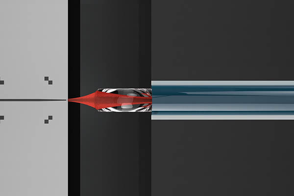 lensed fiber coupling to chip