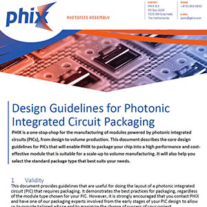 front page of document design guidelines for photonic integrated circuit packaging