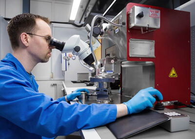 pull-shear testing for wire bond connections at PHIX Photonics Assembly