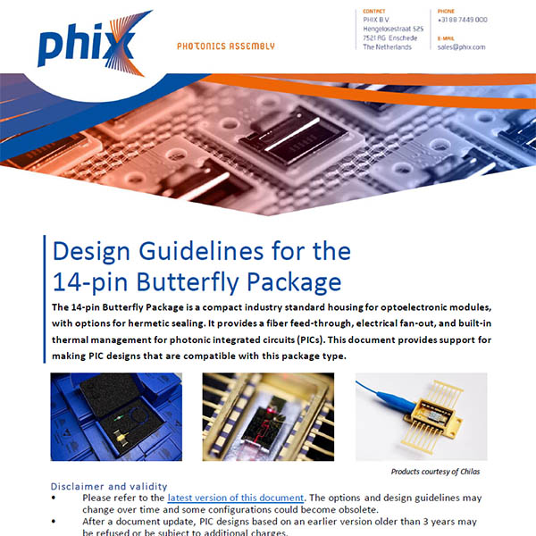 front page of document design guidelines for photonic integrated circuit packaging