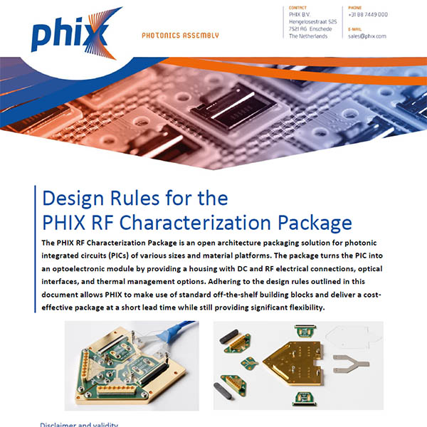 front page of document design guidelines for photonic integrated circuit packaging